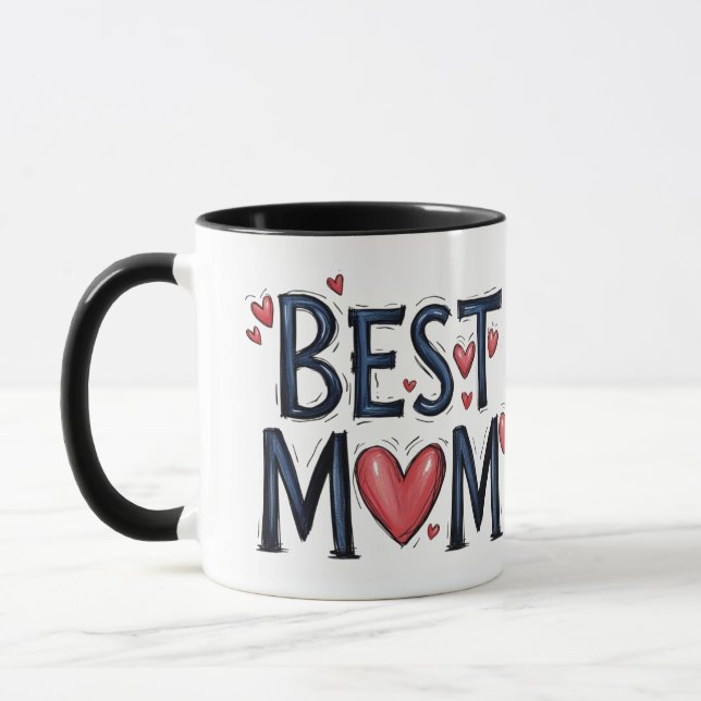 Mug Meilleure maman jamais typographie rustique avec c (Gauche)