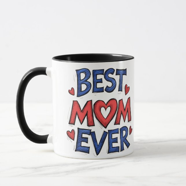 Mug Meilleure maman jamais typographie rustique avec c (Gauche)