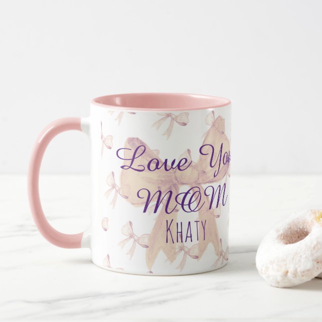 Mug Meilleure Maman Jour Ruban Élégant Fête des mères  (Avec donut)