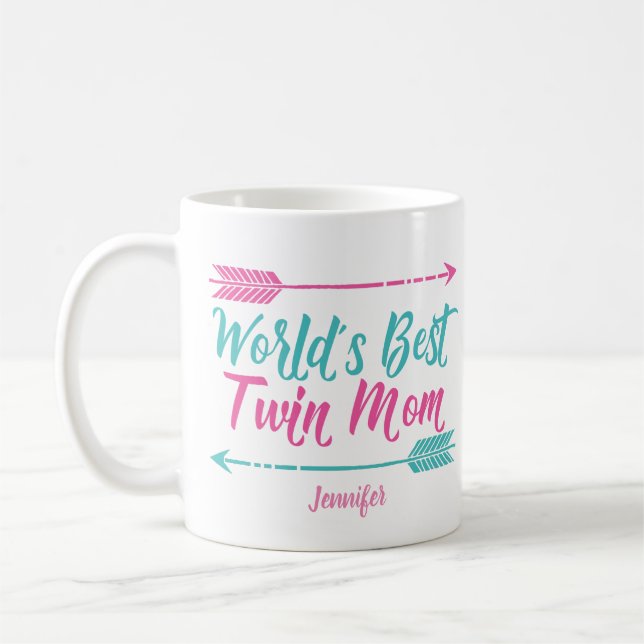 Mug Meilleure maman jumelle du monde Fête des jolies m (Gauche)
