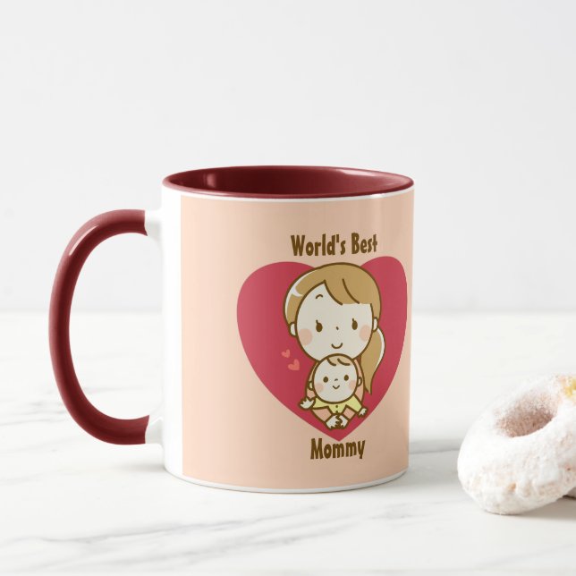 Mug Meilleure maman mignonne Fête des Mères Kawaii Car (Avec donut)