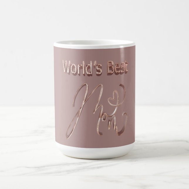 Mug Meilleure maman mignonne Rose d'or Typographie du  (Centre)