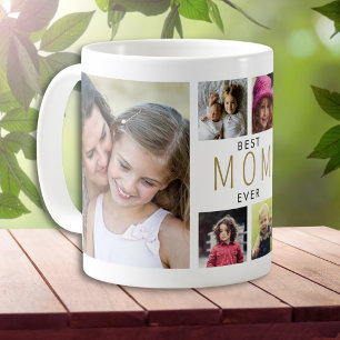 Mug Meilleure maman moderne 6 Collage Photo Blanc