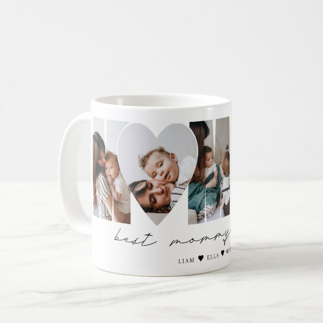 Mug Meilleure Maman Moderne Collage Photo Fête des Mèr (Devant gauche)