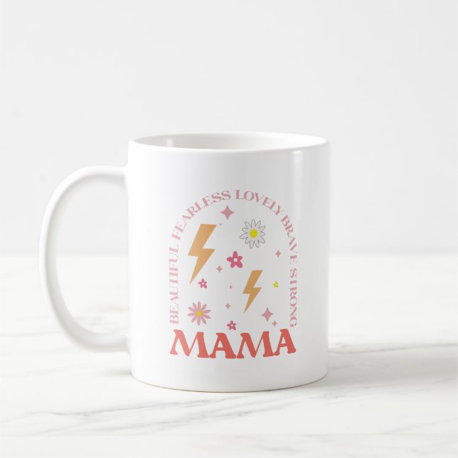 Mug Meilleure Maman Moderne Orange et Rose (Gauche)