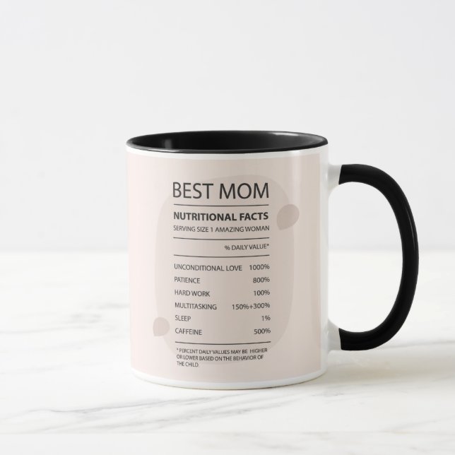 Mug Meilleure maman nutritive Faits Envelopper (Droite)