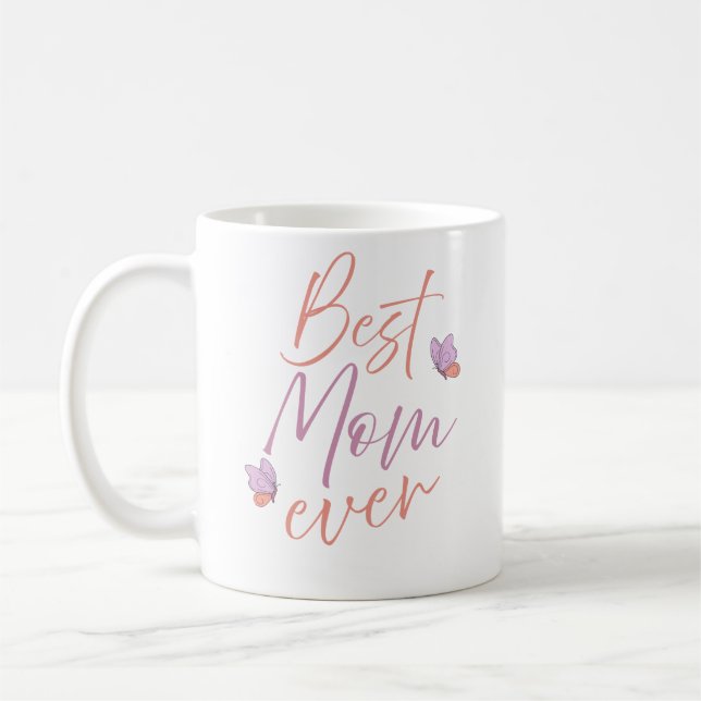 Mug Meilleure Maman Papillon Art Script (Gauche)