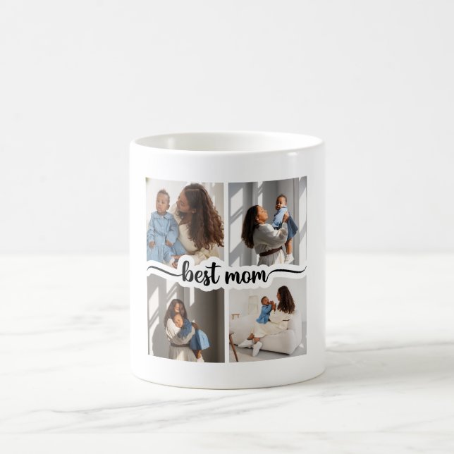 Mug Meilleure Maman Personnalisée 4 Photo Collage (Centre)
