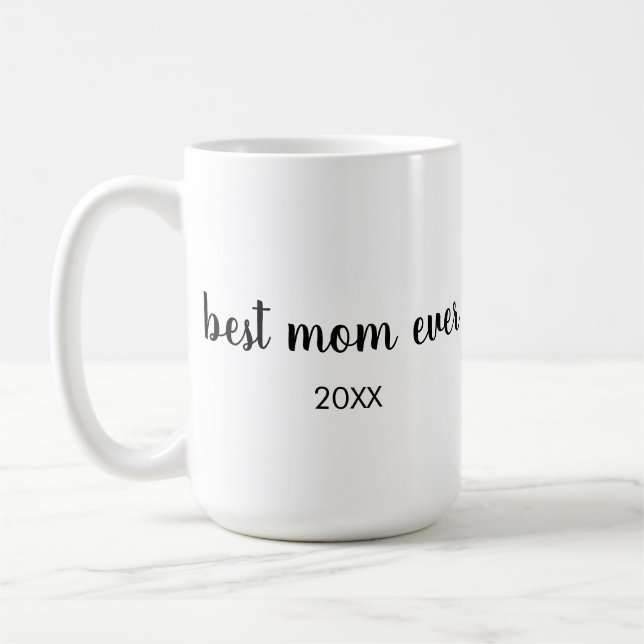 Mug Meilleure maman personnalisée B&W datée (Gauche)