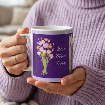 Meilleure maman photo & fleurs modernes Fête des M