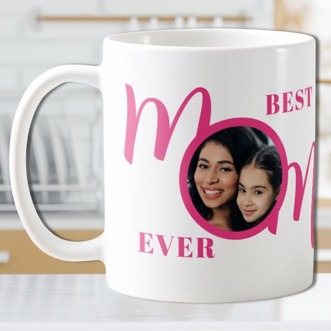 Mug Meilleure Maman Photo Rose (Créateur téléchargé)