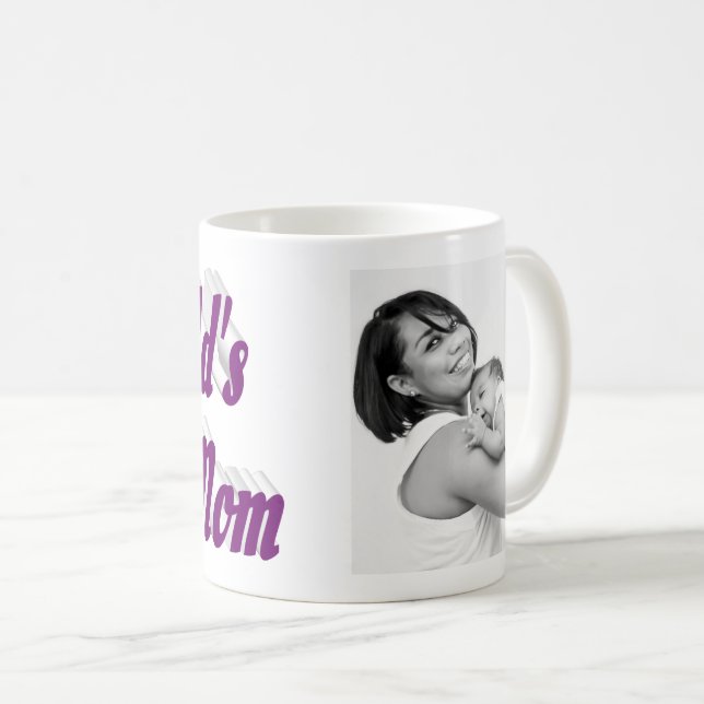 Mug Meilleure maman photo texte violet (Devant droit)