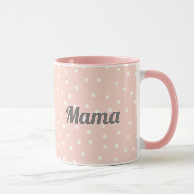 Mug Meilleure maman Pois rose (Droite)