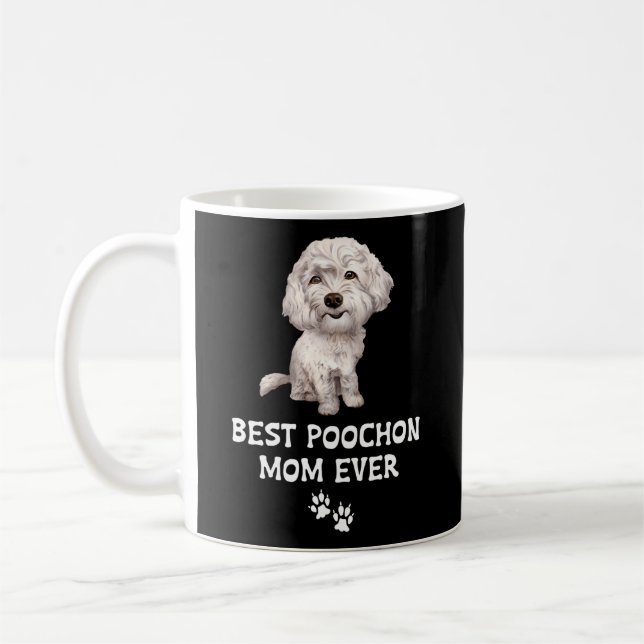 Mug Meilleure Maman Poochon Jamais Pour Bichon Cross P (Gauche)