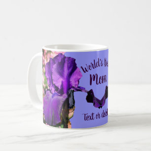 Mug Meilleure maman Purple Iris Fleur personnalisée