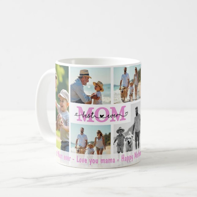 Mug Meilleure Maman Toujours Photo Collage, Personnali (Devant gauche)