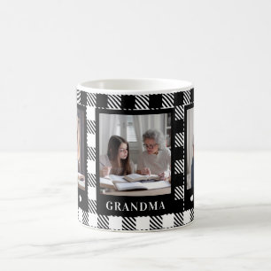 Mug Meilleure mamie 3 Photo Noir Blanc Plaid Musique