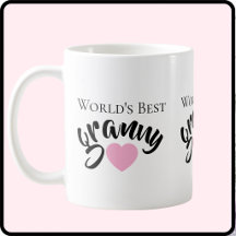 Meilleure Mamie du Monde Cœur Mignon Blanc Élégant
