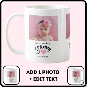 Mug Meilleure Mémé du Monde depuis Année Photo Mignonn