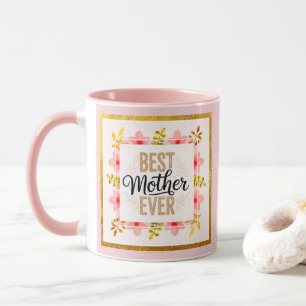 Mug "Meilleure Mère du Monde" Fleurs Roses Cadeau de F
