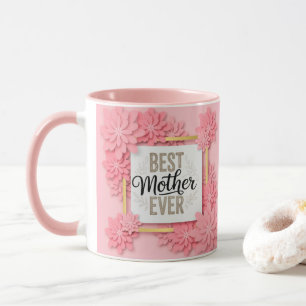 Mug "Meilleure Mère du Monde" Fleurs Roses Cadeau de F