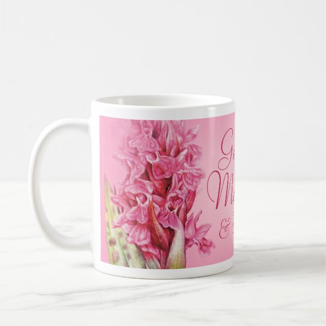 Mug Meilleure Mère et ami muqueuse d'orchidée rose (Gauche)