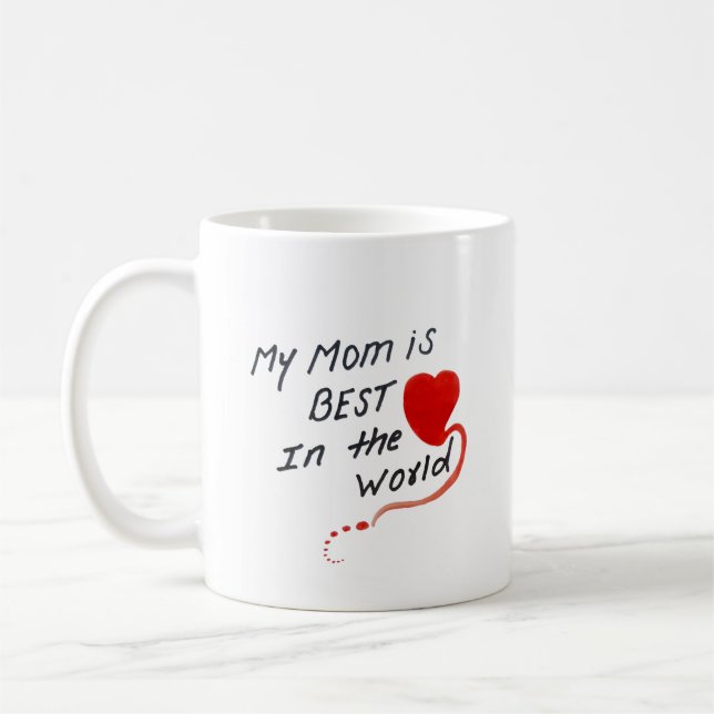 Mug meilleure mère heureux jour mère simple écrit à la (Gauche)