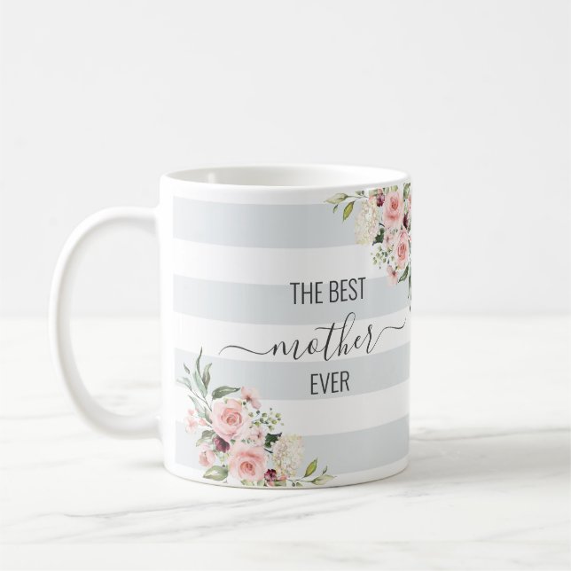 Mug Meilleure mère jamais fleurie fourre-tout dans les (Gauche)