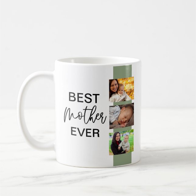 Mug Meilleure mère jamais Modèle photo moderne (Gauche)