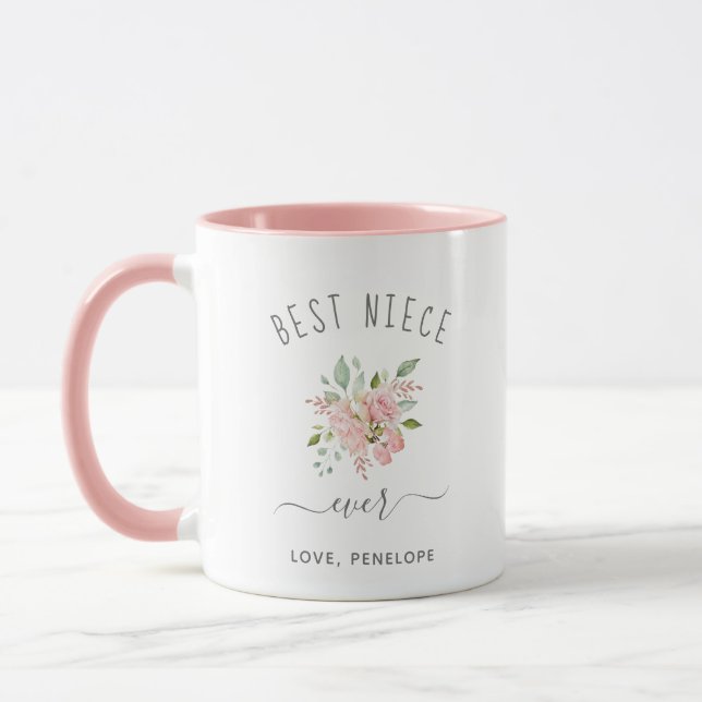 Mug Meilleure nièce | Roses roses roses assez élégante (Gauche)