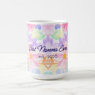 Mug Meilleure Nonna Fête des Mères Floral Aquarelle 