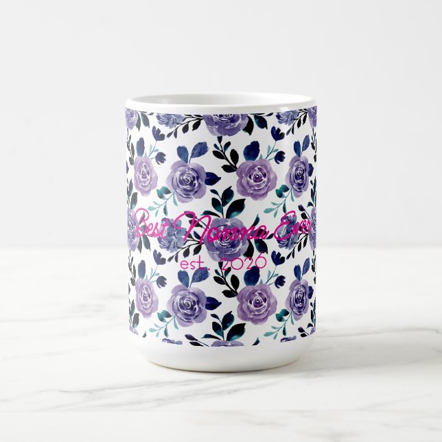 Mug Meilleure Nonna Fête des Mères Floral Clair  (Centre)