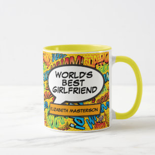 Mug Meilleure petite amie du monde Bande dessinée mode