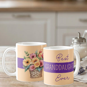 Mug Meilleure petite-fille jamais gerbera fleurs orang