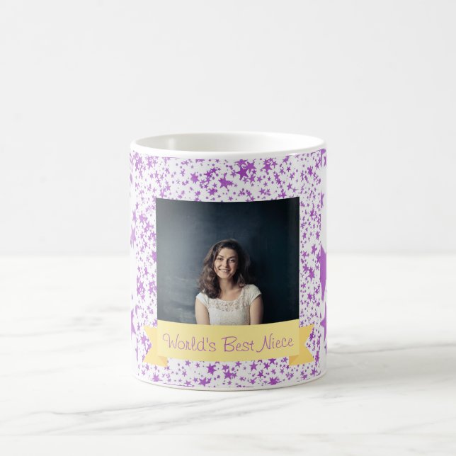 Mug Meilleure photo de nièce sur mesure avec étoiles v (Centre)