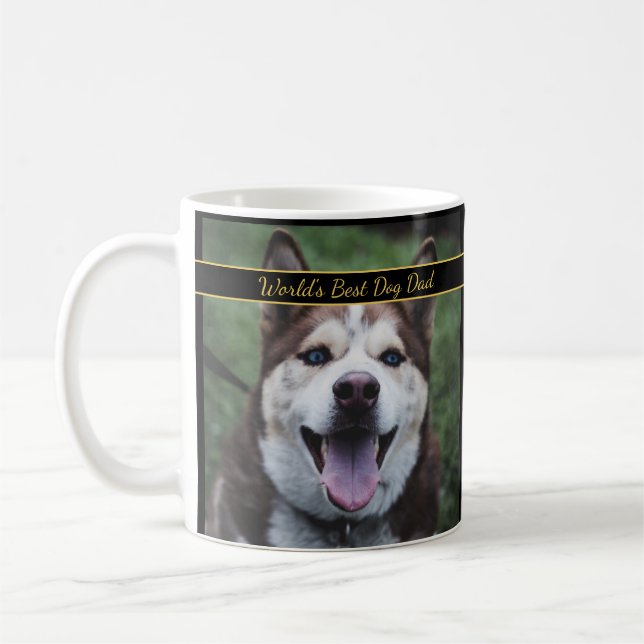 Mug Meilleure photo de papa de chien au monde  (Gauche)