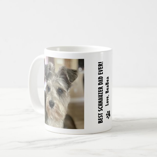 Mug Meilleure photo de Schnauzer Papa Chien (Devant gauche)