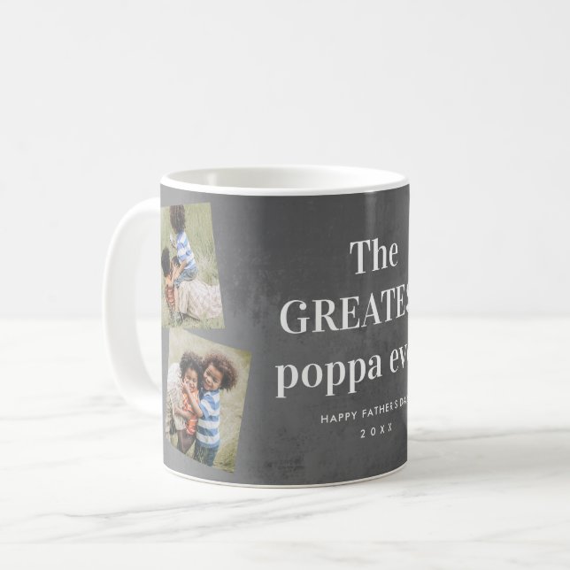 Mug Meilleure photo en collage de papa pour la fête de (Devant gauche)