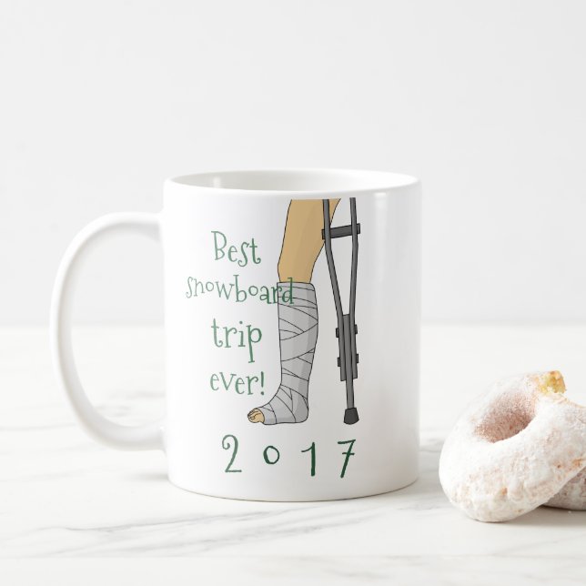 Mug Meilleure randonnée en snowboard ! Drôle (Avec donut)