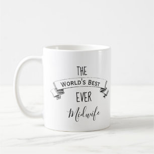 Mug Meilleure sage-femme personnalisée dans les mondes