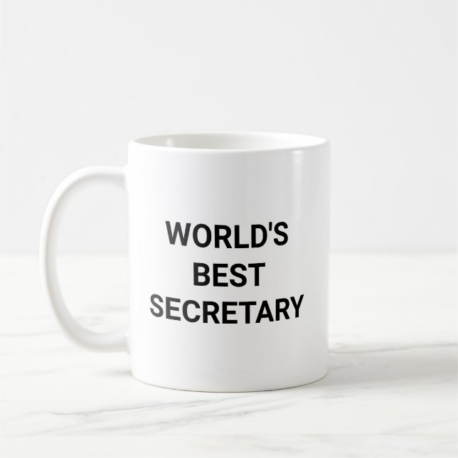 Mug Meilleure secrétaire du monde Cadeau drôle de carr (Gauche)