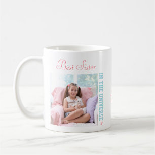 Mug Meilleure Sœur de l'Univers - Deux Photos Carrées