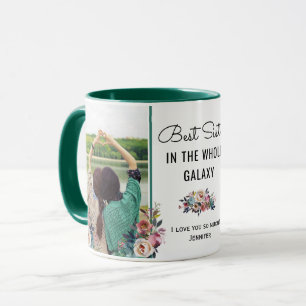 Mug Meilleure Soeur en Galaxy Sis Cadeau Photo d'anniv