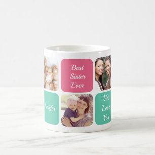 Mug Meilleure soeur jamais personnalisée Photos Pink G