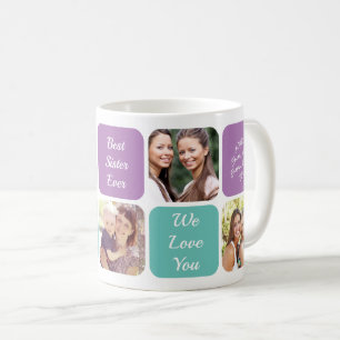 Mug Meilleure Soeur Jamais Personnalisée Photos Violet