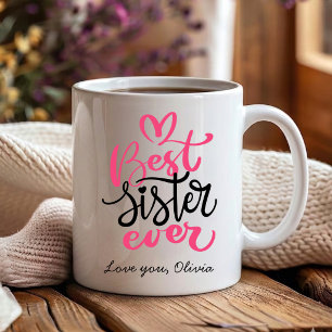 Mug Meilleure sœur rose et noir pour toujours