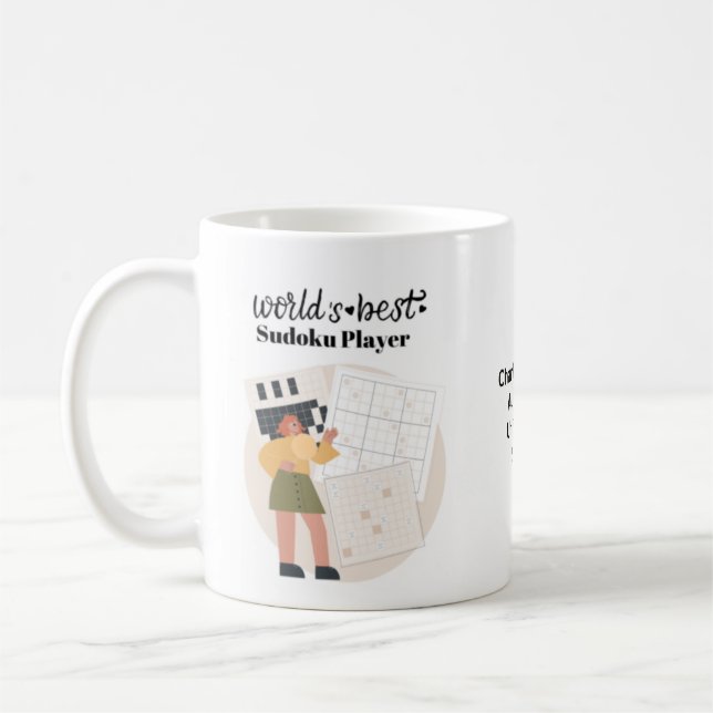 Mug Meilleure Sudoku Joueuse du monde Personnalisée (Gauche)