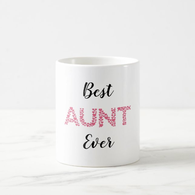 Mug Meilleure tante Jamais Coeurs roses Personnalisé (Centre)