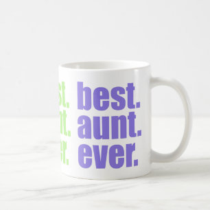 Mug Meilleure tante jamais en violet, vert et corail