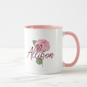 Mug Meilleure tante jamais fleur rose personnalisée No